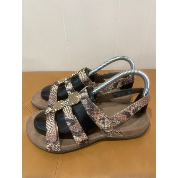 Vionic Women’s Snake Print Amber 3 Strap Sandals‎ Natural Summer Size 7 - Picture 2 of 6